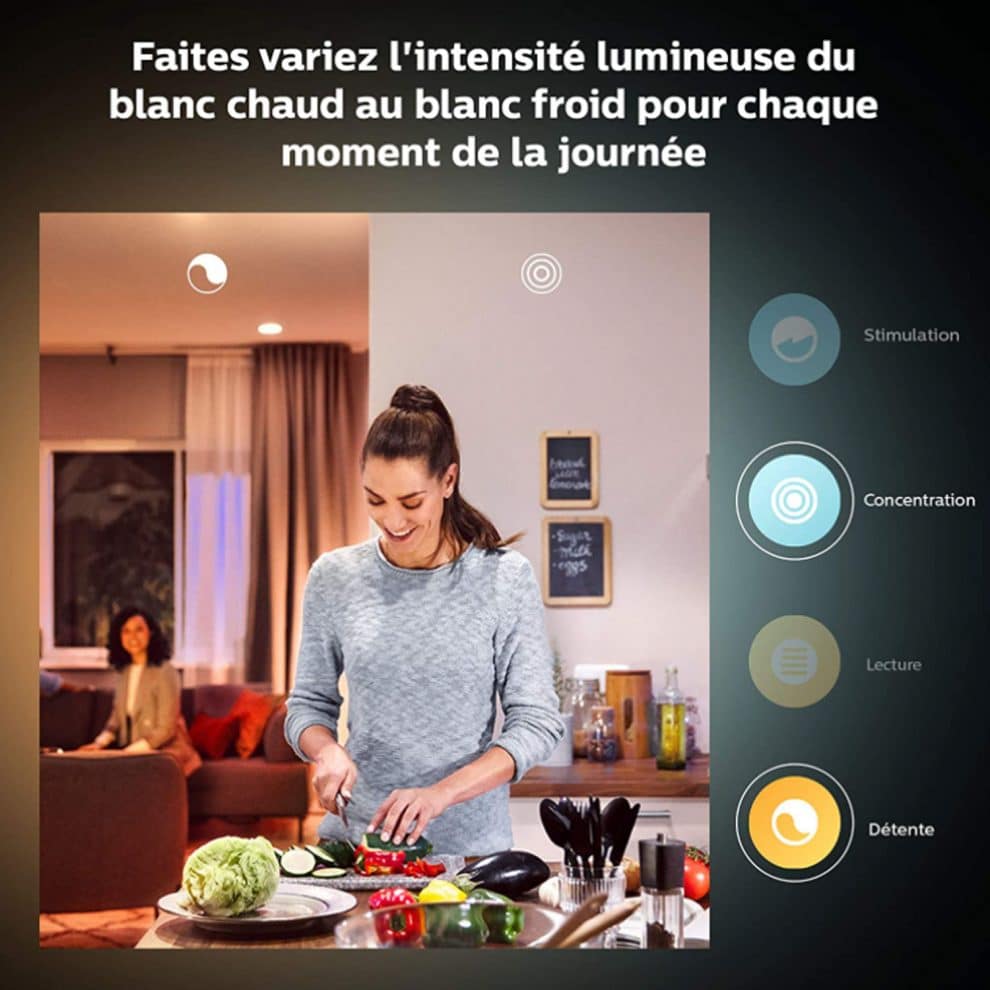 Pack 2 x Ampoules LED Connectées White Ambiance GU10 - Philips Hue